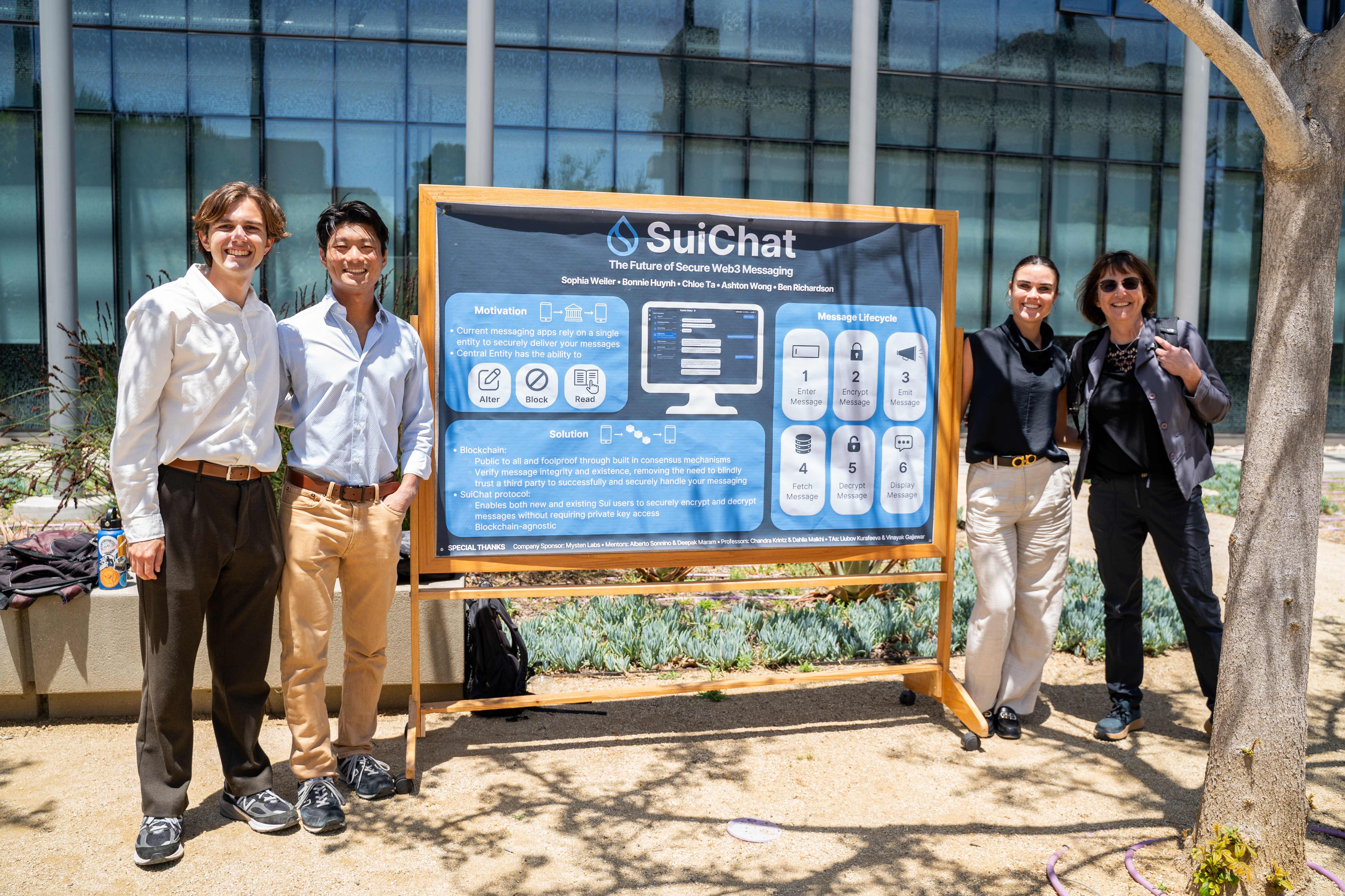 The SuiChat team presenting their poster